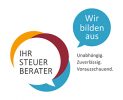 Grafik mit einer Sprechblase "IHR STEUERBERATER". Rechts daneben eine blaue Sprechblase mit der Aufschrift "Wir bilden aus" und darunter die Worte - Unabhängig. Zuverlässig. Vorausschauend.